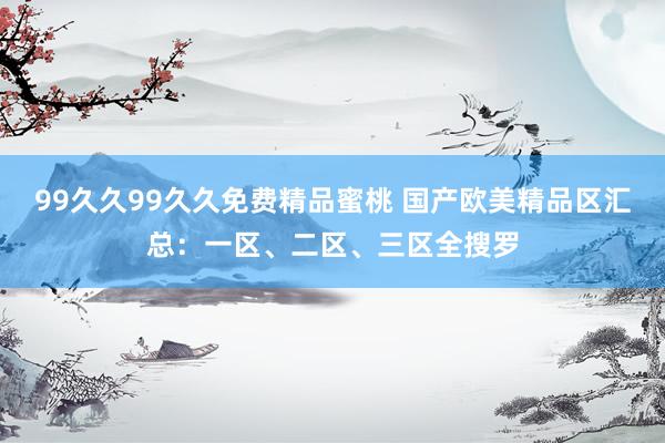 99久久99久久免费精品蜜桃 国产欧美精品区汇总：一区、二区、三区全搜罗