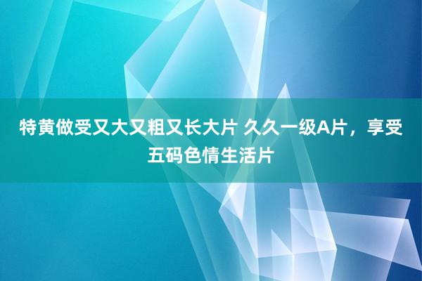特黄做受又大又粗又长大片 久久一级A片，享受五码色情生活片