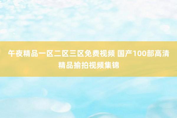 午夜精品一区二区三区免费视频 国产100部高清精品揄拍视频集锦