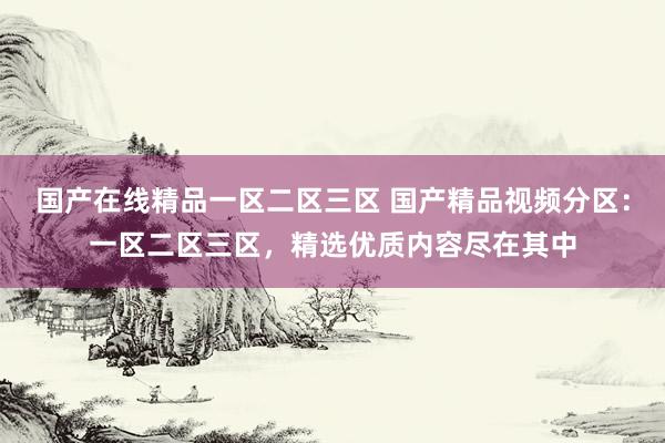 国产在线精品一区二区三区 国产精品视频分区：一区二区三区，精选优质内容尽在其中