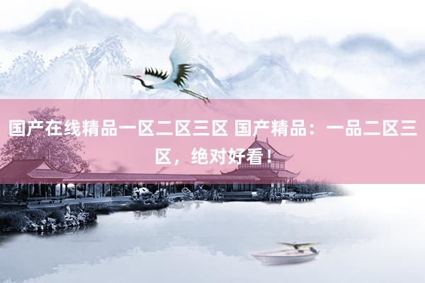 国产在线精品一区二区三区 国产精品：一品二区三区，绝对好看！