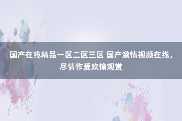国产在线精品一区二区三区 国产激情视频在线，尽情怍爱欢愉观赏