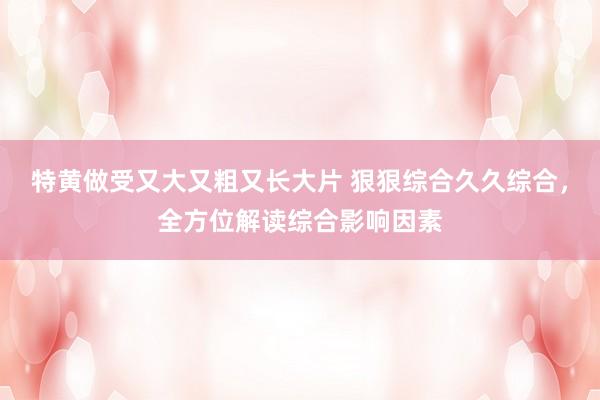 特黄做受又大又粗又长大片 狠狠综合久久综合，全方位解读综合影响因素