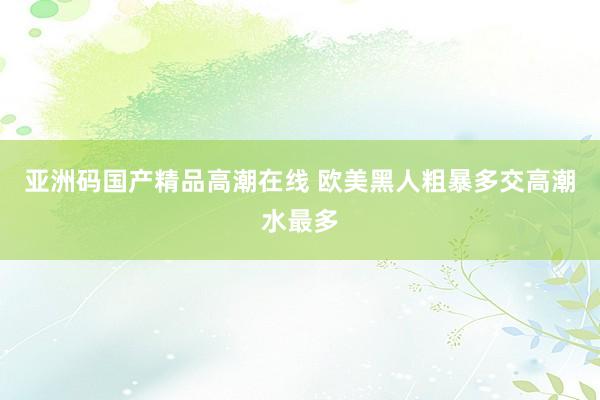 亚洲码国产精品高潮在线 欧美黑人粗暴多交高潮水最多