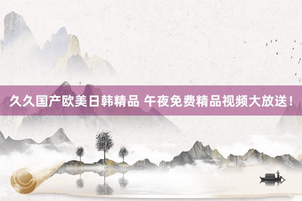 久久国产欧美日韩精品 午夜免费精品视频大放送！