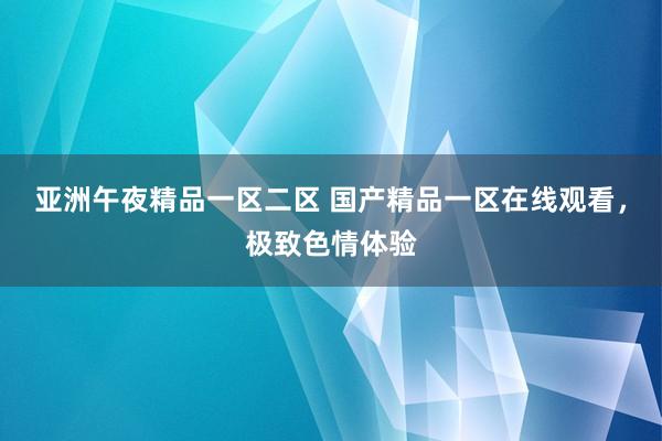 亚洲午夜精品一区二区 国产精品一区在线观看，极致色情体验